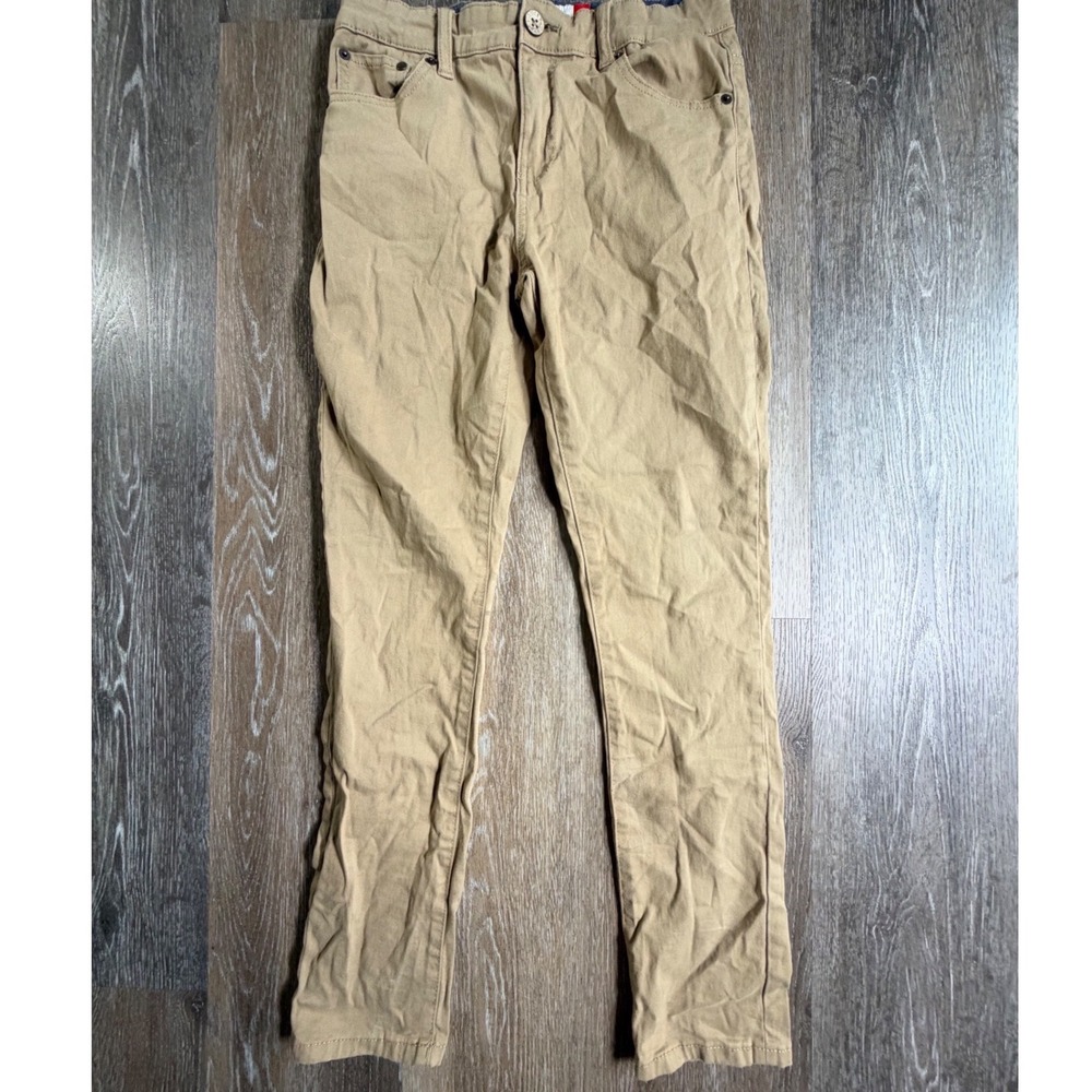 Lucky Brand Skinny Stretch Pants Boys 14 Tan Khaki Chino 5-Pocket Slim Fit